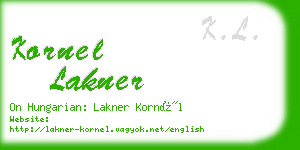 kornel lakner business card